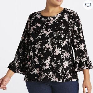 Karl Lagerfeld Trumpet Sleeve Top